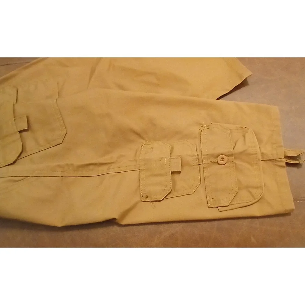 Cargo Shorts Youth Size 18 Tan Khaki Utility Multi Pocket Casual Jeanetix Boys